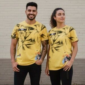 BBMIA Couture Custom Tee Tie Dye Yellow and Black Graphic Kids Tee